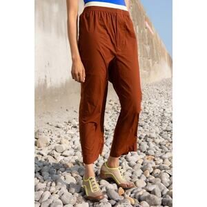 Baserange Jura Pull On Wide Leg Cropped Pants in Warm Rust Size Large